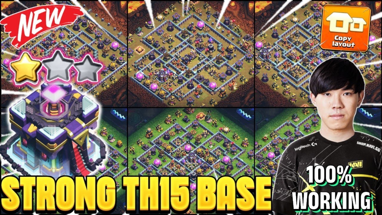 UNBEATABLE TH15 WAR / FARM / RANK BATTLE BASE AND CWL BASE WITH LINKS ||TH15 ANTI 3 STAR BASE