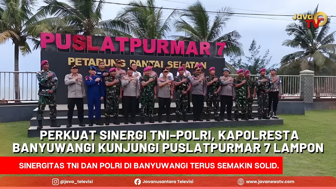 Perkuat Sinergitas TNI-Polri, Kapolresta Banyuwangi Kunjungi Puslatpurmar 7 Lampon