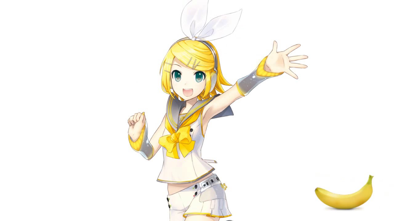 rin steals len's banana and len gets really mad