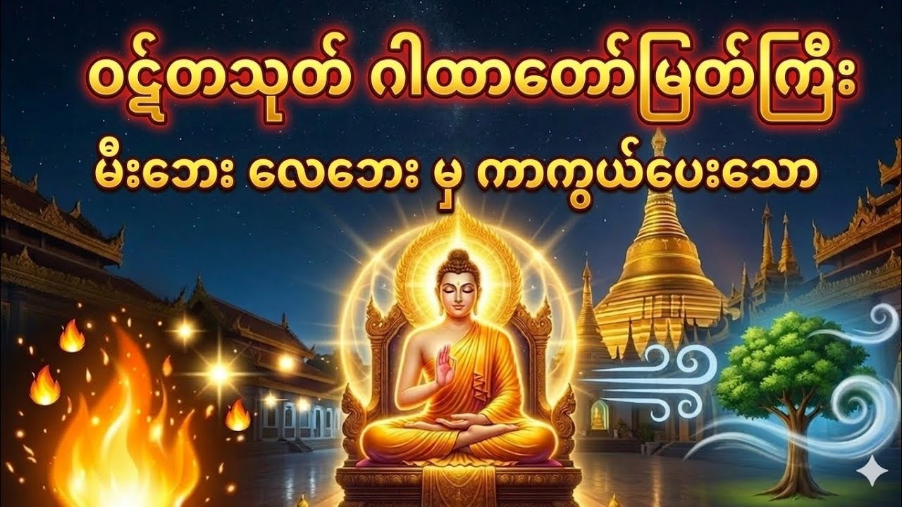 မီးဘေး၊လေဘေး တို့မှကာကွယ်ပေးသော ဝဋ်တသုတ် ဂါထာတော်မြတ်ကြီး #တရားတော်များ #တရား #တရားတော် #တရားတို 