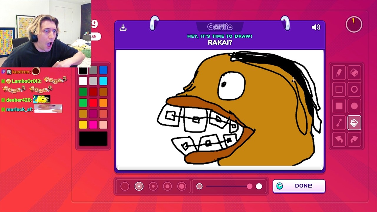 xQc сыграл вничью с Ракаи...