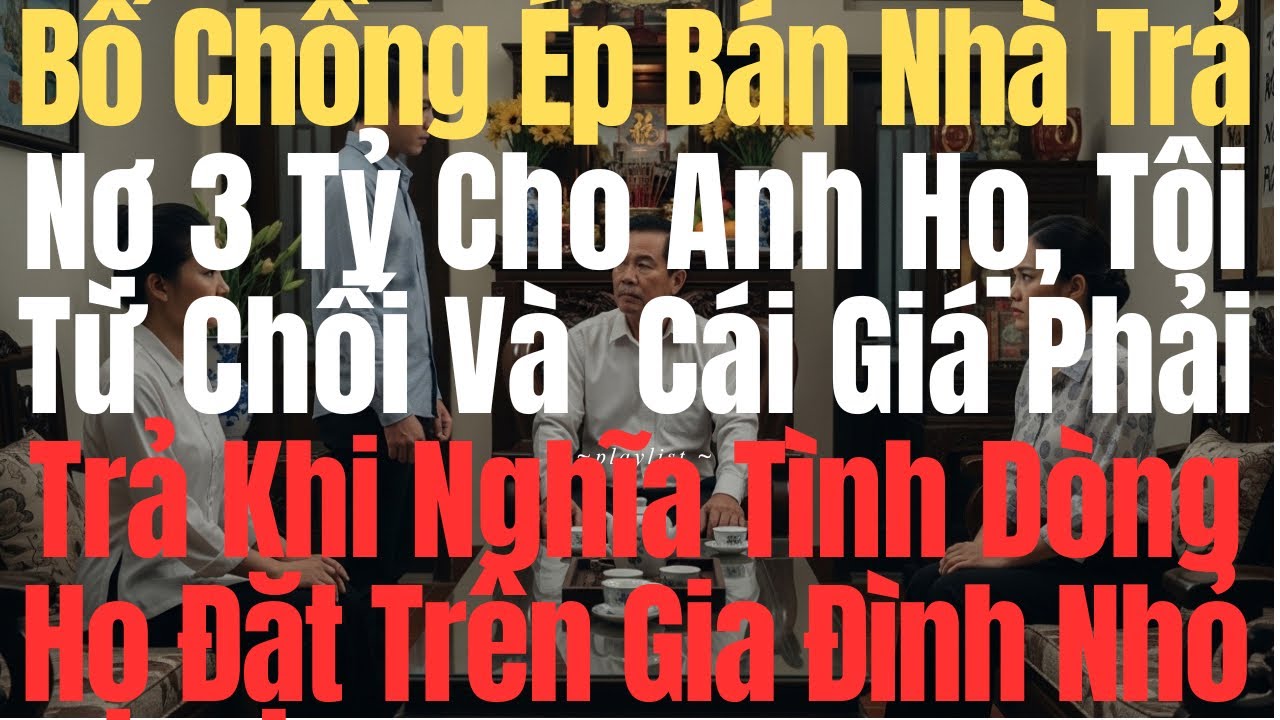 Bố Chồng Ép Bán Nhà Trả Nợ 3 Tỷ Cho Anh Họ, Tôi Từ Chối Và Cái Giá Phải Trả Khi Nghĩa Tình Dòng Họ 