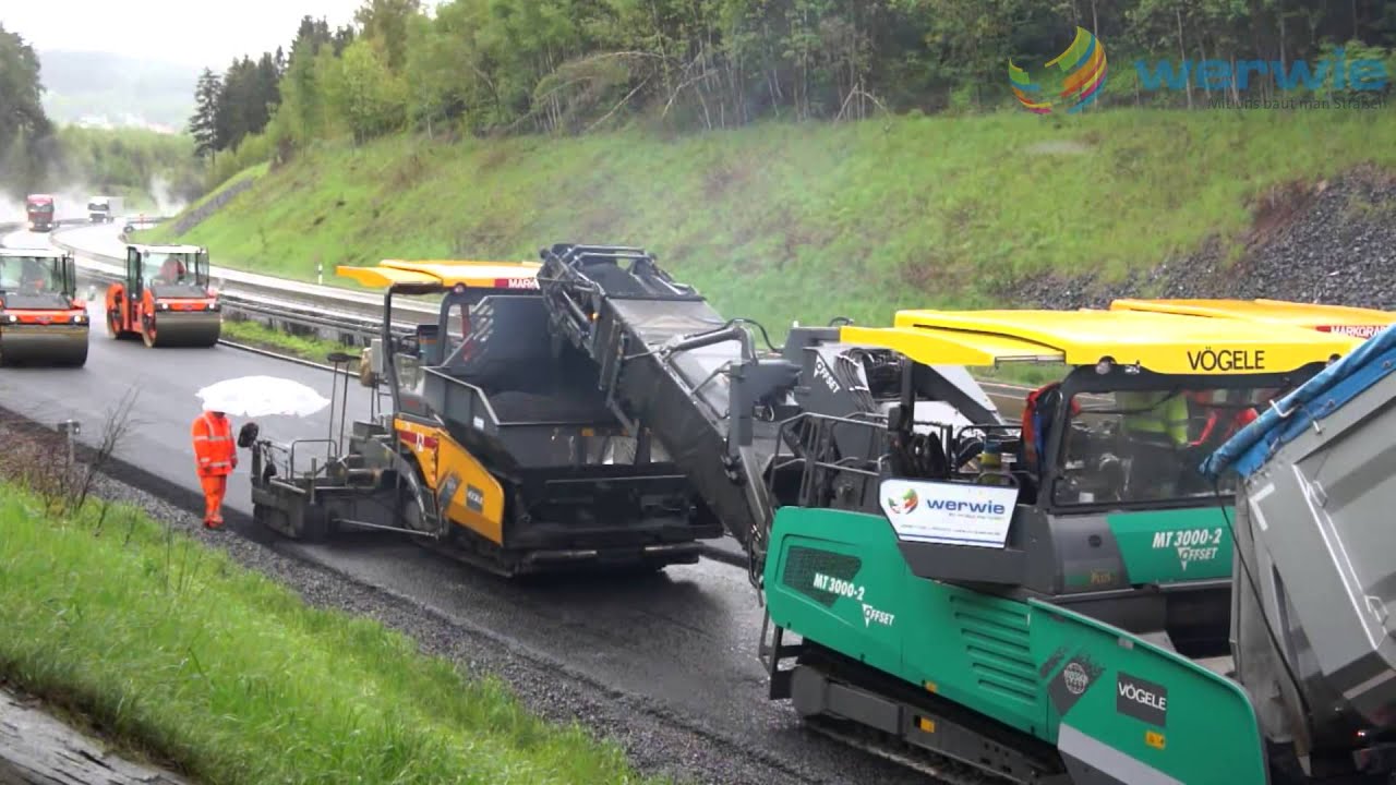 Hamm Tandemwalzen HD+140VO / HD+120VV & Vögele Beschicker MT3000-2 &Vögele Fertiger SUPER 1800-2