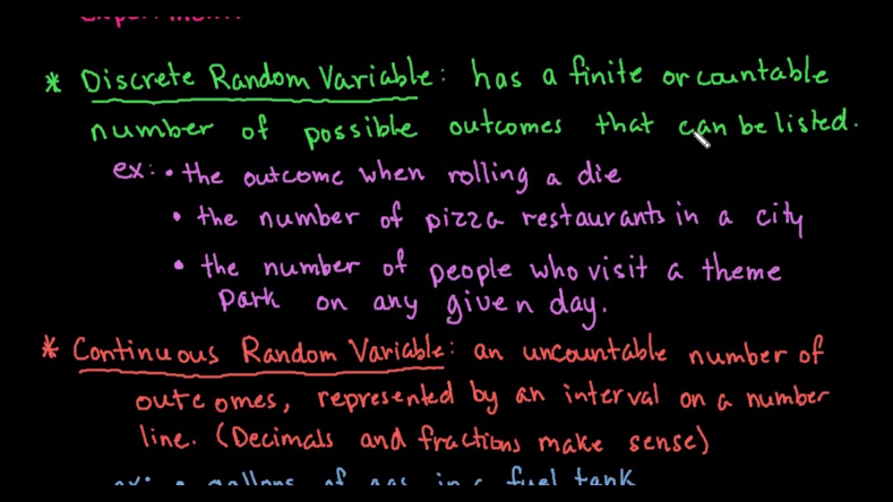 Discrete vs Continuous Random Variables