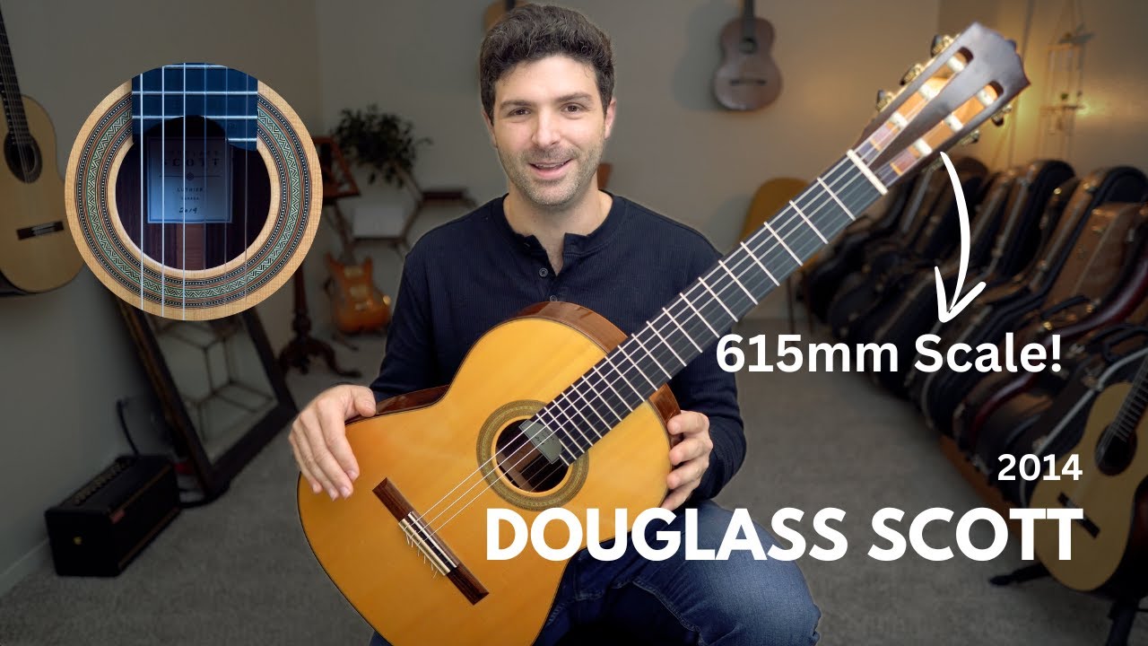 Обзор и демонстрация классической гитары Douglass Scott 2014 года с мензурой 615 мм | GuitarColle...