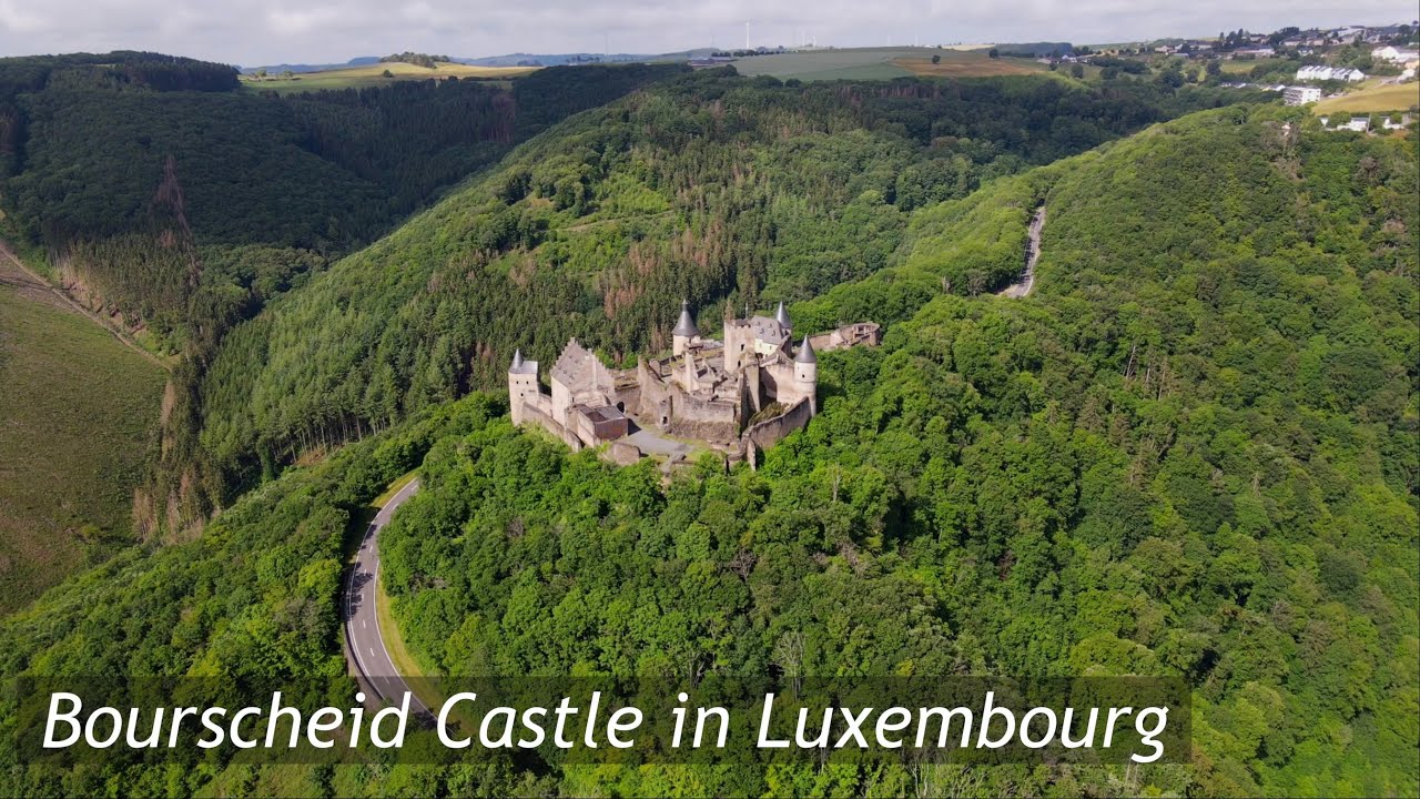 The flight around Bourscheid Castle in Luxembourg