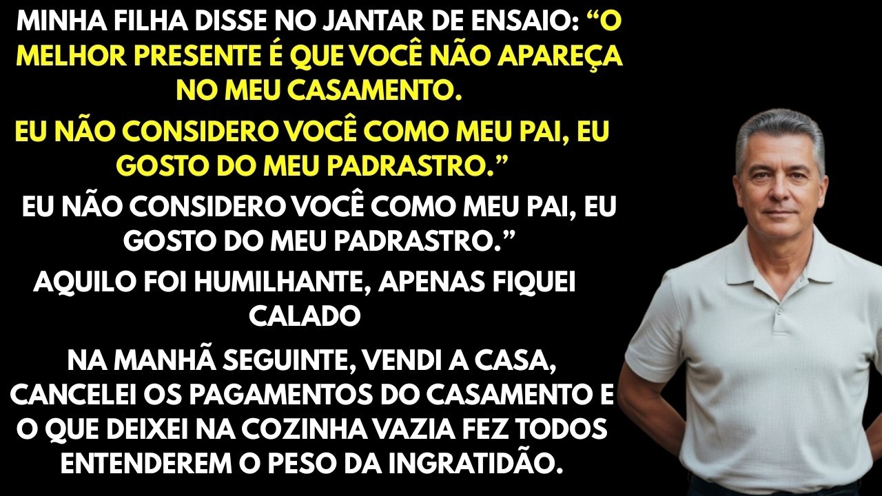 MINHA FILHA DISSE: “NÃO VENHA AO MEU CASAMENTO, EU NÃO TE CONSIDERO COMO MEU PAI.” NO DIA SEGUINTE..