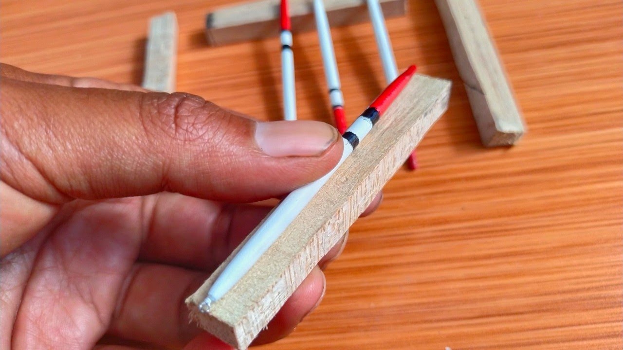 Bikin pelampung pancing dari kayu, kusus pelampung peletan