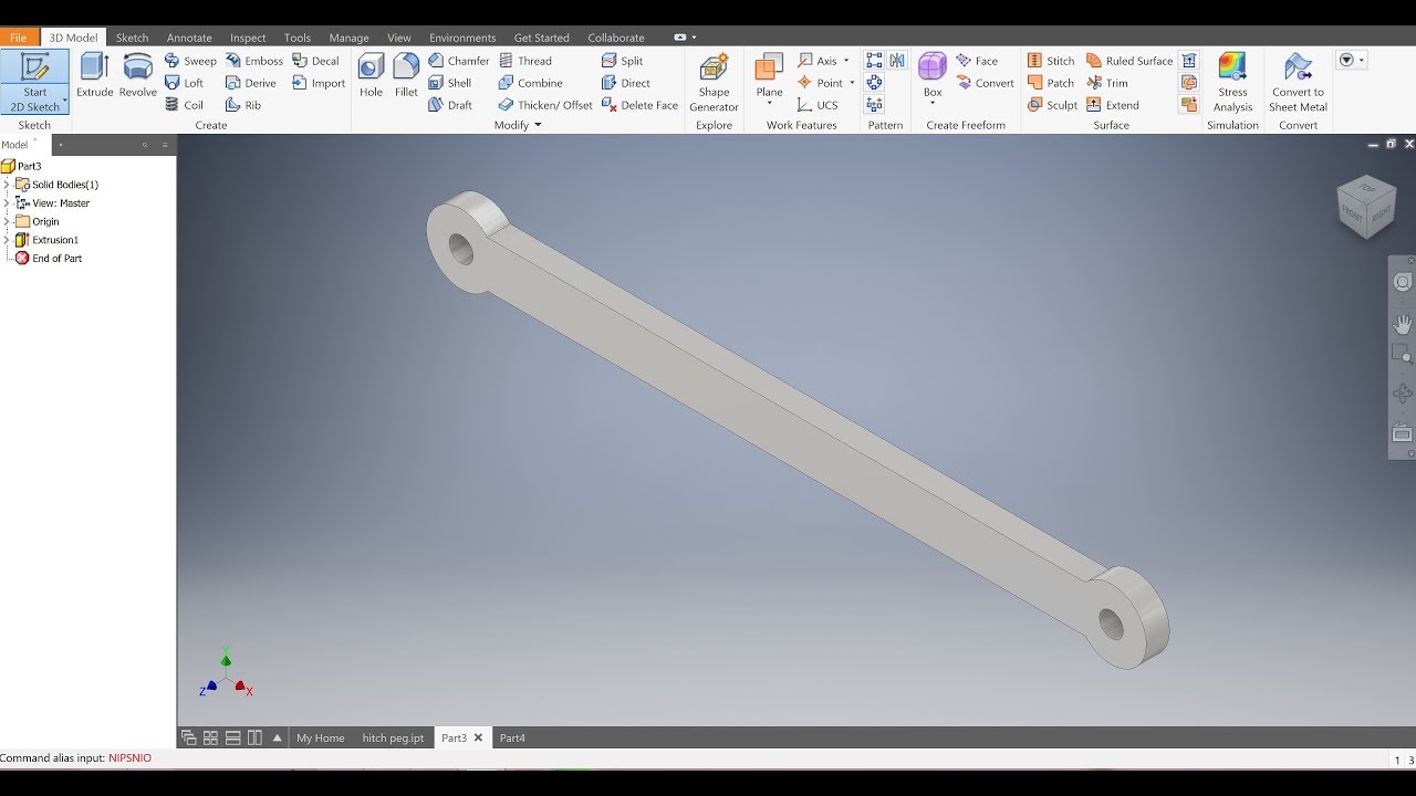 Autodesk Inventor 2019 — Рычаг связи — Проект поезда — Учебное пособие для начинающих