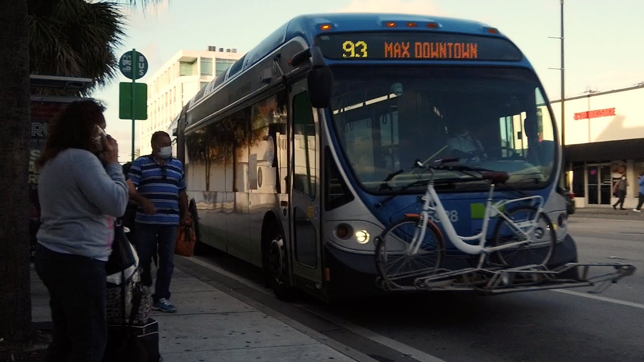 Riding Miami-Dade Transit Metrobus 93 MAX Downtown via Biscayne Blvd (US Highway 1)