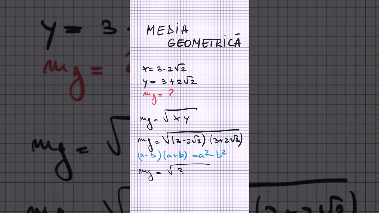 Media geometrică a numerelor 3&minus;2&radic;2 și 3+2&radic;2