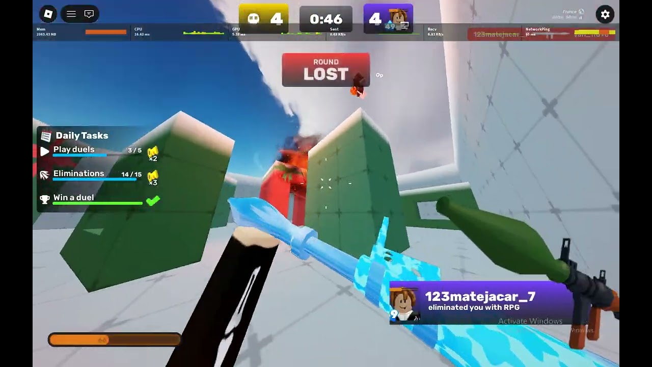 getting cooked from rpg/gernade launcher player