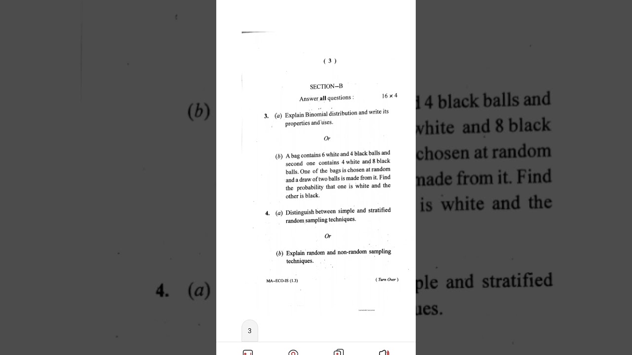 pg 1st semester Quantitative methods question paper Berhampur university