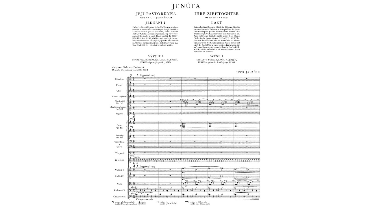 Leoš Janáček - Jenůfa (Audio + Full Score)