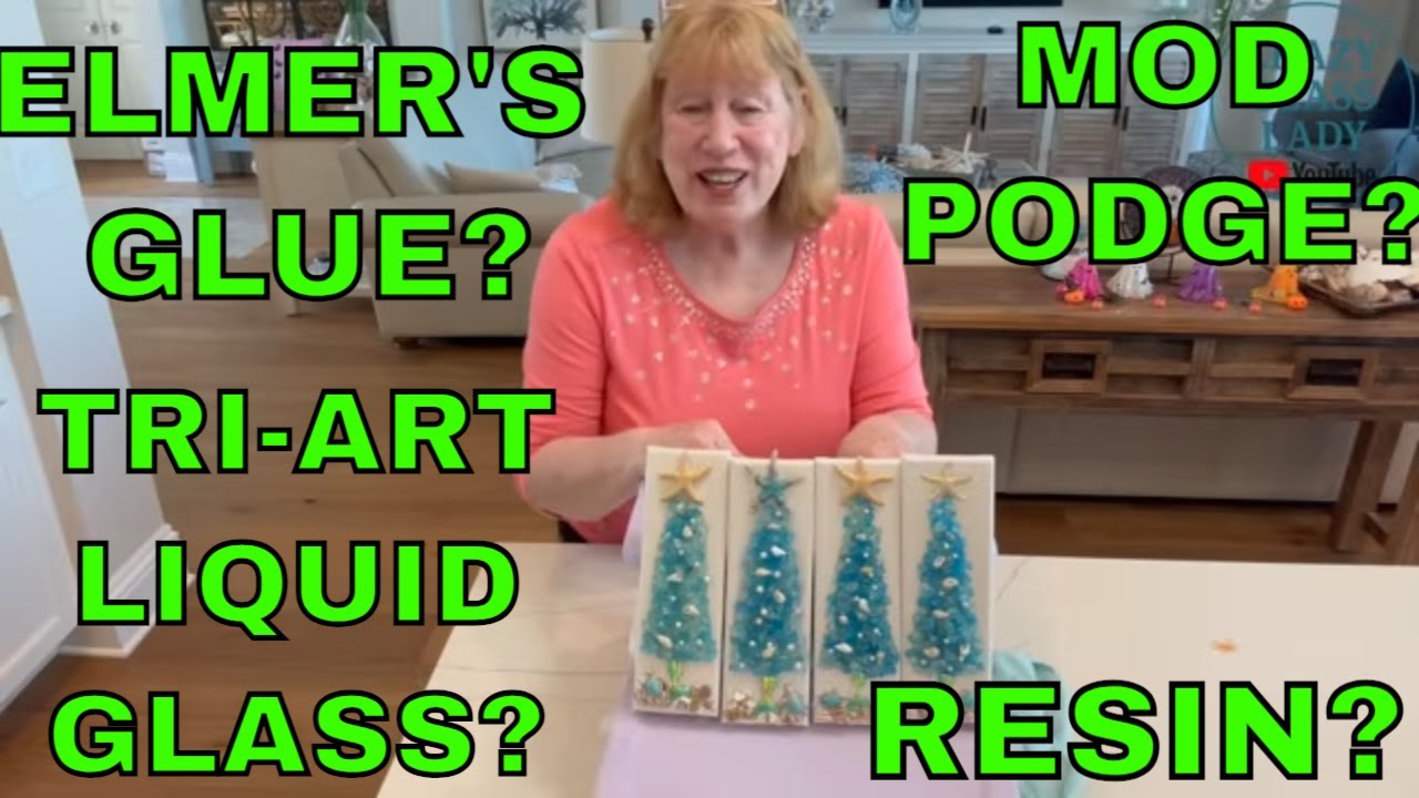 #369 What can we use to adhere  glass to canvas resin, tri-art liquid glass, Elmers glue & Mod Podge