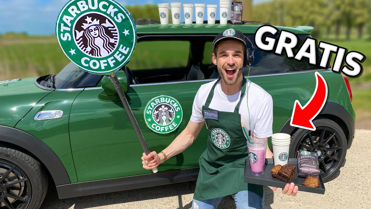 MIJN AUTO OMBOUWEN TOT RIJDENDE GRATIS STARBUCKS! *Experiment*