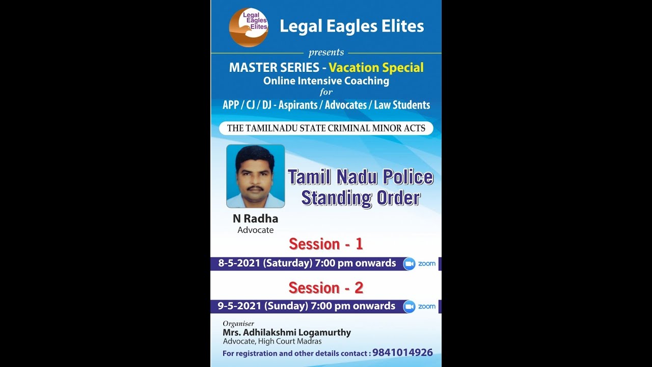 Session - 1: Tamil Nadu Police Standing Order by Mr. N. Radha