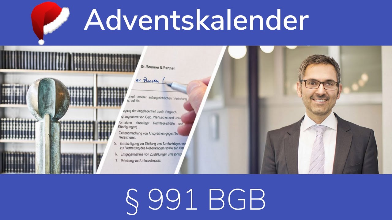 Adventskalender 2020 🎄 Tür 20: § 991 BGB