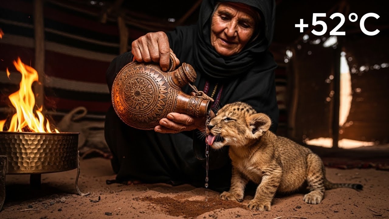 75yo woman saves dehydrated lion cub at her doorstep ☀️🦁