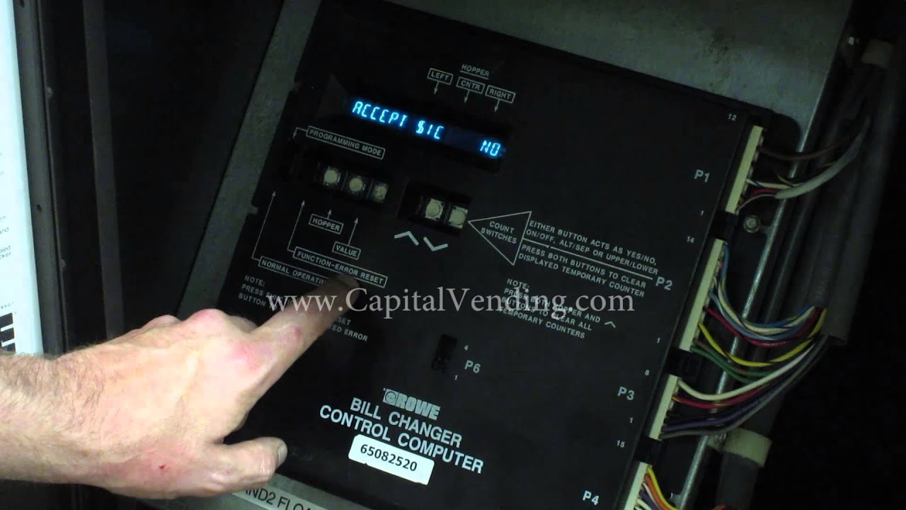 Capital Vending Module Kit Programming Information - Rowe BC3500 Dollar Bill Changer