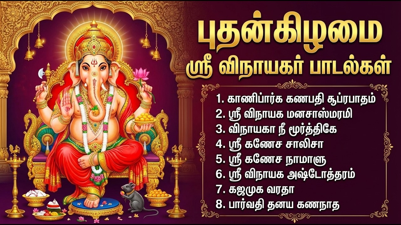 Wednesday Special Vinayagar Songs Tamil | Om Gam Ganapathaye Namaha 🙏 | Vinayagar Bhakti Padalgal