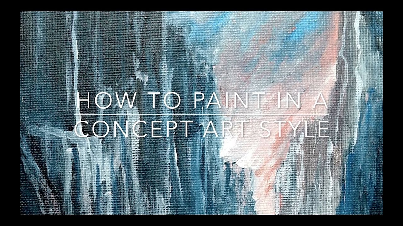 Acrylic Painting in a MTG Basic Land Concept Art Style | Timelapse | Majestic Waterfalls