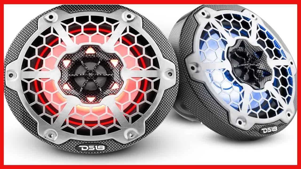DS18 Hydro CF-65M - High End Carbon Fibre Coaxial Speaker Pair - 2-Way Marine Speaker w/Integrated