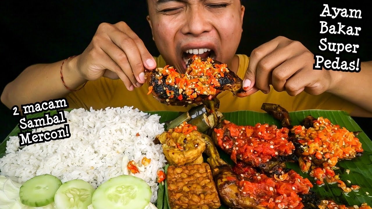 MUKBANG AYAM BAKAR PEDAS | MAKANAN SUPER PEDAS!!!