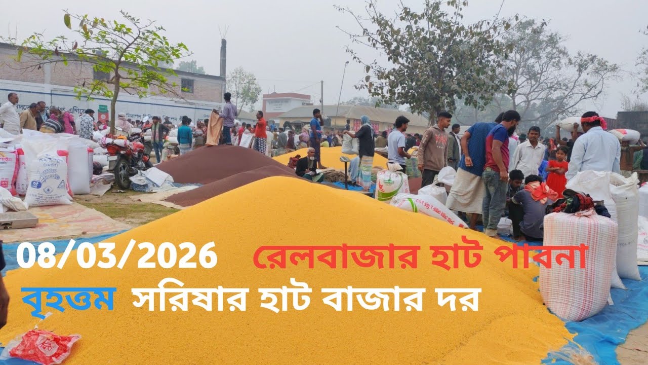 8 March 2026 আজকের সরিষার বাজার দর। রেলবাজার হাট    চাটমোহর পাবনা থেকে। 