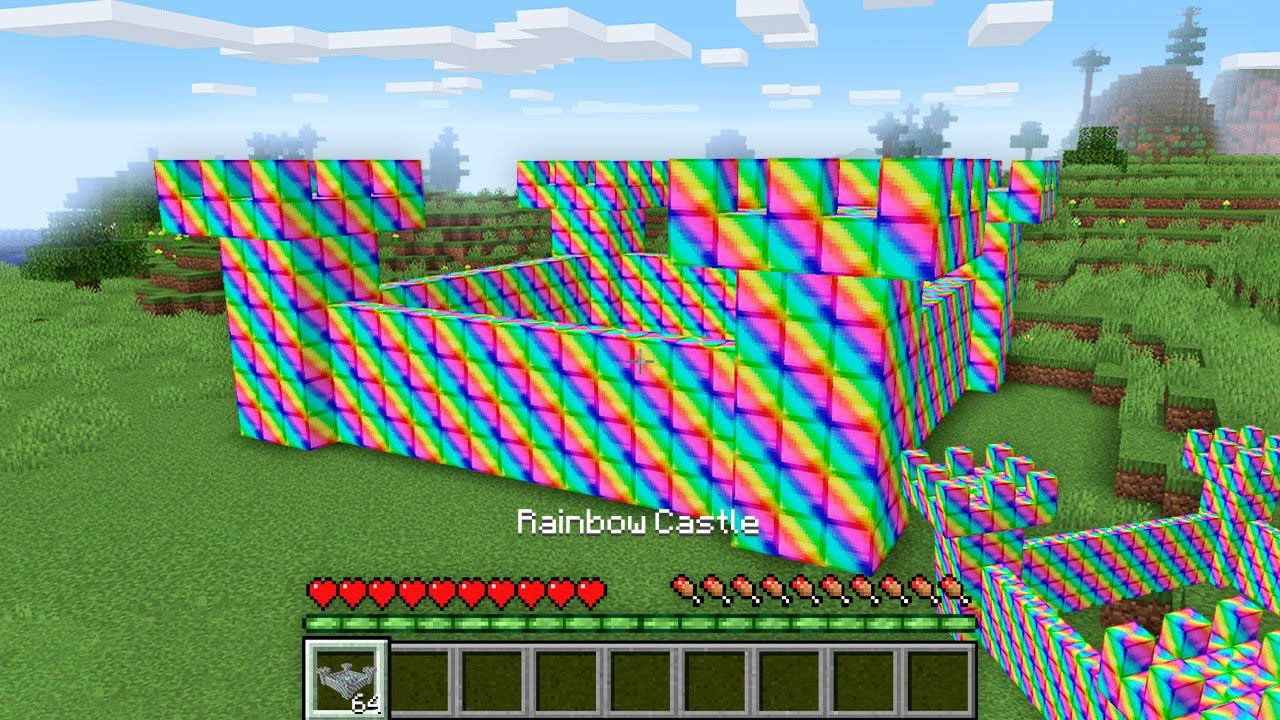HOW TO GET A RAINBOW CASTLE OF NOOB IN VILLAGE? Minecraft NOOB vs PRO! 100% TROLLING FOUND BUILD