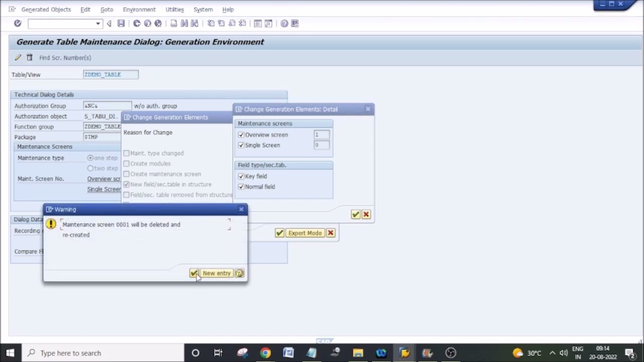 Modify Table Maintenance Screen in SAP ABAP