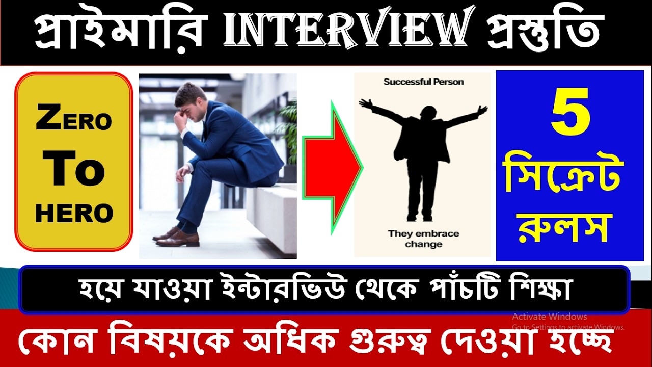 ইন্টারভিউ রিলেটেড পাঁচটি বিষয় যা আপনার ইন্টারভিউকে চাপ মুক্ত করতে পারে#primaryinterview