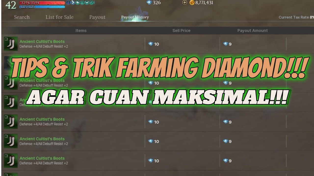 TIPS FARMING DIAMOND DI GAME ARCHEAGE WAR !!!