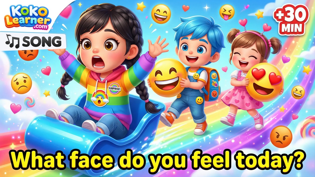 Emotions and Feelings Song for Kids 😊 Learn Happy Sad Mad | 30 Minutes | Koko Learner