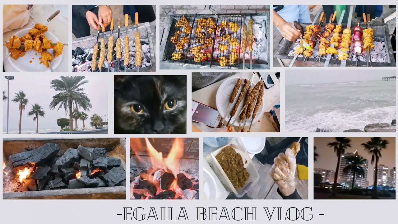🖤 Egaila beach vlog#6 | vampyui ♡| Barbecue/friends/memories/cooking/playing/food/hangout 