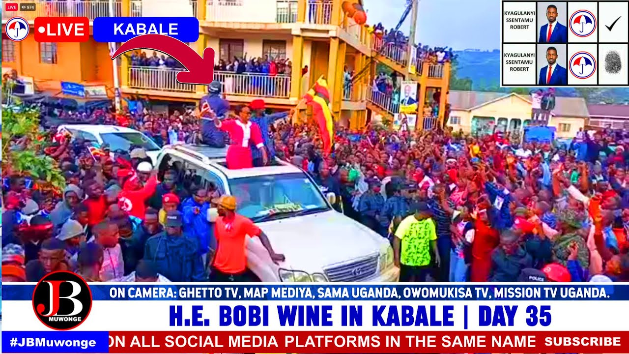 bobi Wine Arrives At Campaign Venue In Kabale With Massive Crowds