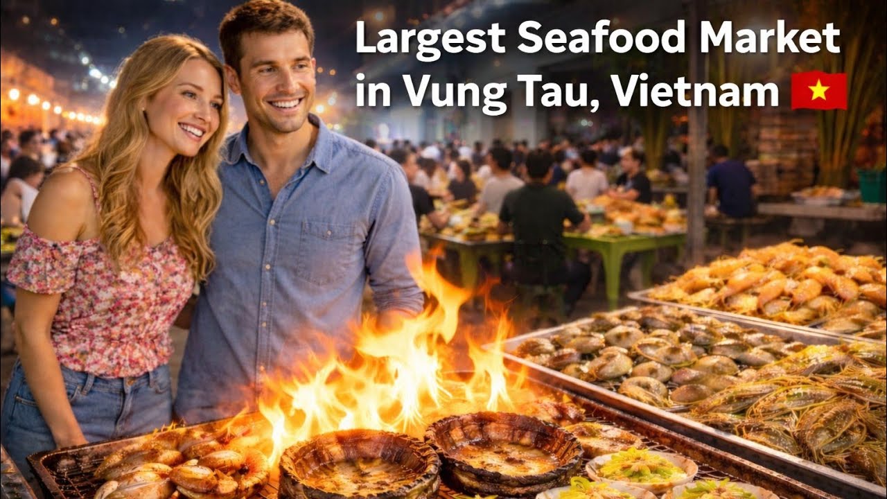 The Largest Seafood Market in Vung Tau, Vietnam 🇻🇳 (Crazy Night Street Food!)
