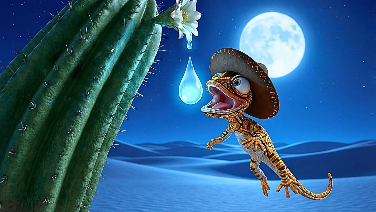 oscar lizard accidently get cactus juice #asmr #viral