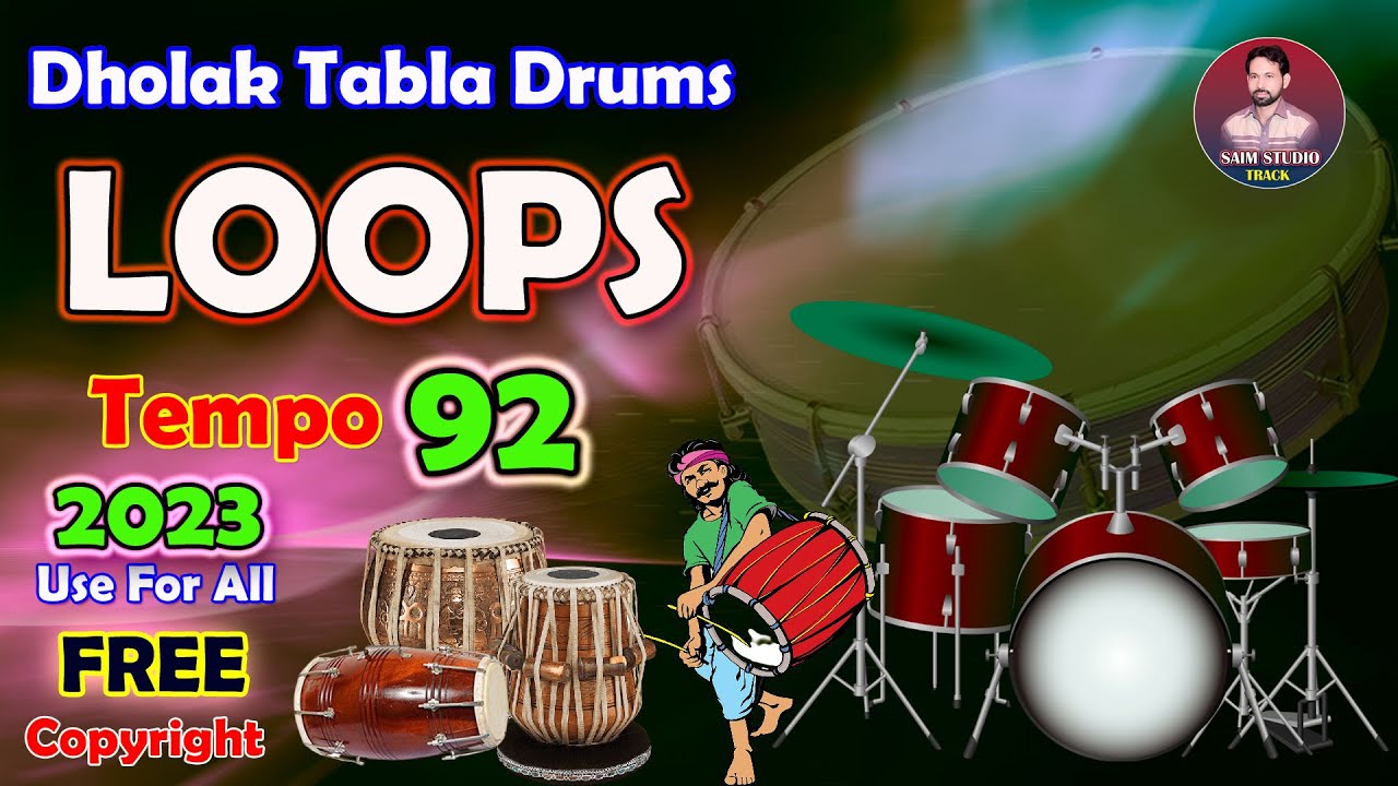 FREE DOWNLOAD SAMPEL PACK   DHOLAK TABLA DHOL DRUM LOOPS  TEMPO 92   FREE COPYRIGHT LOOPS 2023