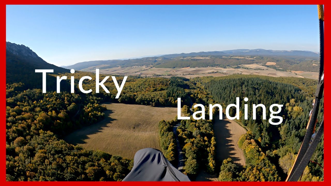 Paragliding tricky landing - Aterizaje complicado en parapente.