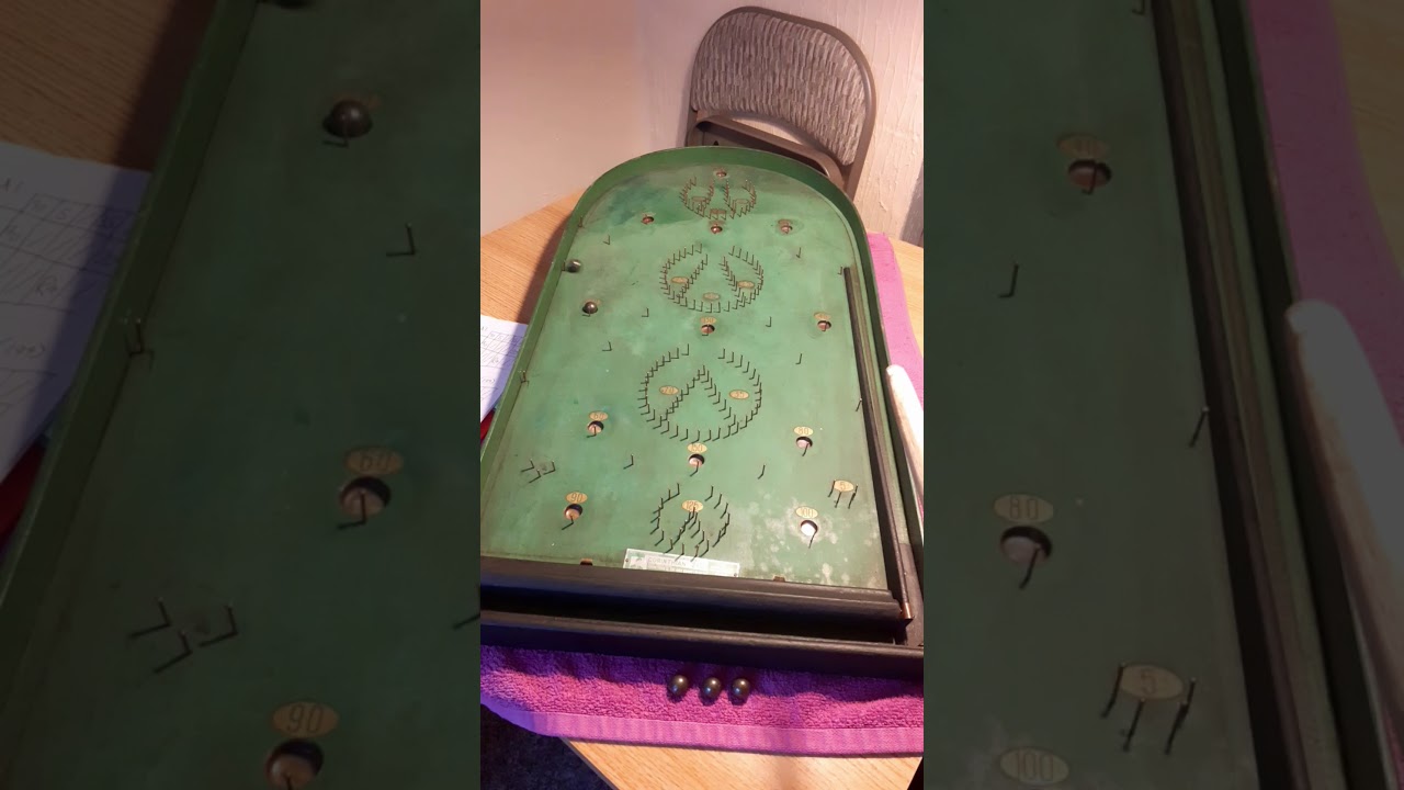 Full size bagatelle gameplay (5 steel balls)