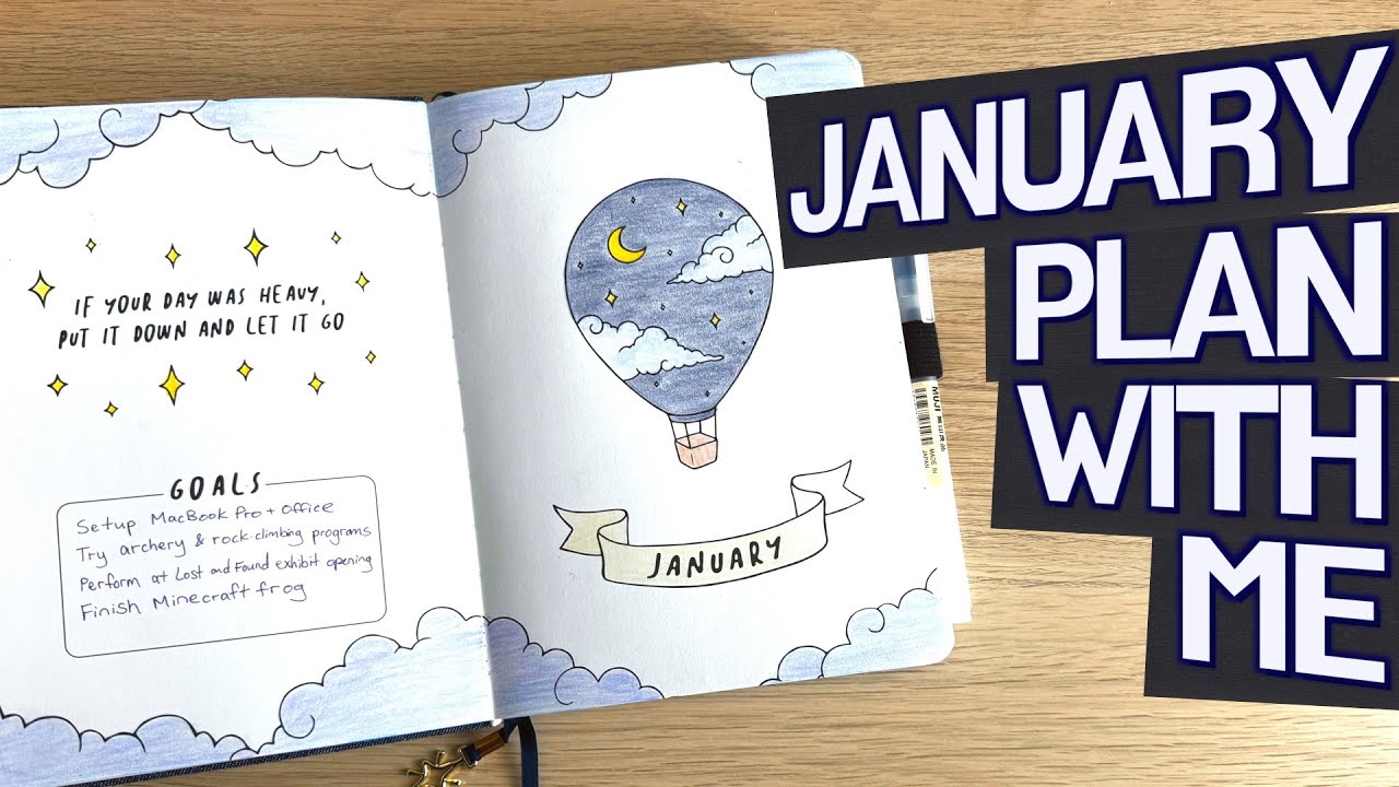 January 2024 Doodle Planner Setup 🌙 Colour with Me!