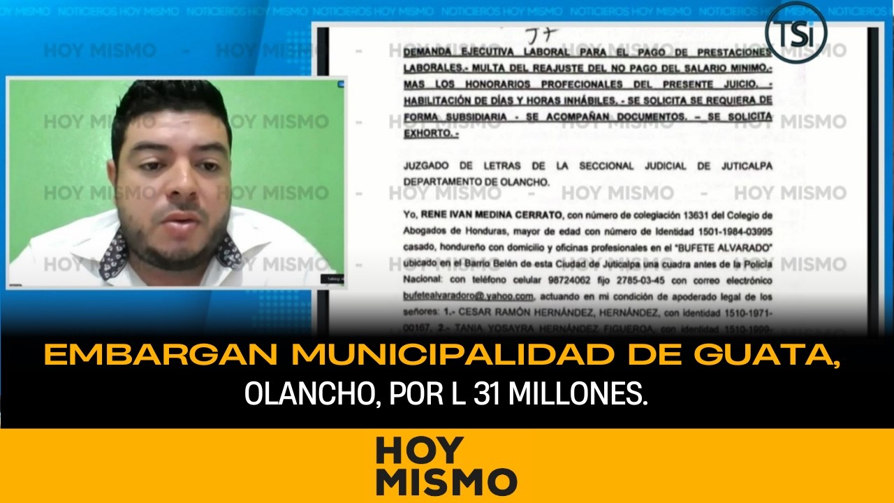 ¡Otra alcaldía! Embargan municipalidad de Guata, Olancho, por L 31 millones.