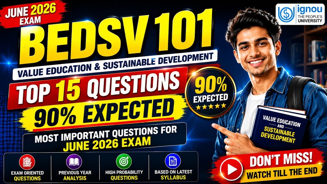 BEDSV 101 Important Questions 2026 | Most Expected Questions for June 2026 Exam | #IGNOU