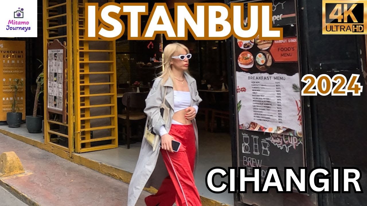 ISTANBUL EXPLORING CIHANGIR | BEYOGLU DISTRICT  | APRIL 5TH 2024 | WALKING TOUR | UHD 4K 60FPS