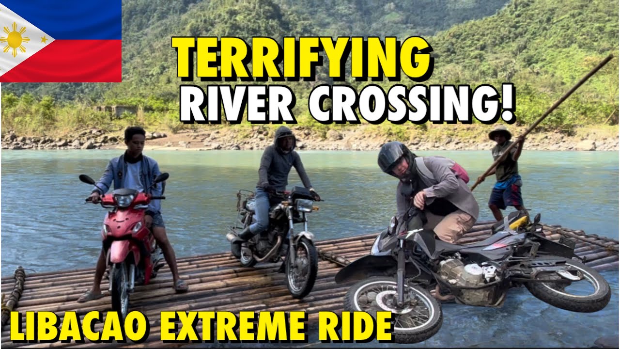 The Most Dangerous Road in Libacao: We put  our Motorcycles on a Bamboo Raft! 