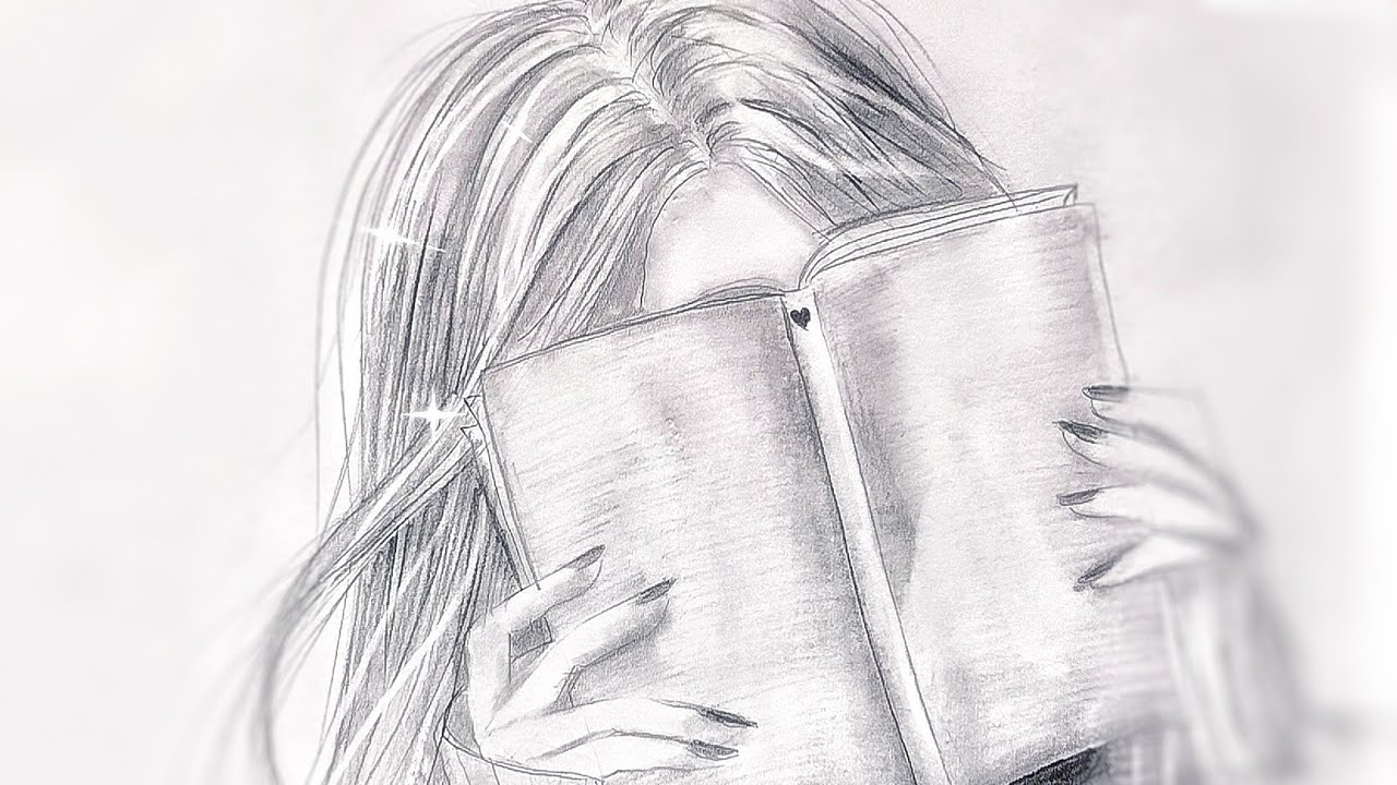 How to Draw a Girl Reading a Book | Easy Pencil Sketch ||• Pencil palette 🎨