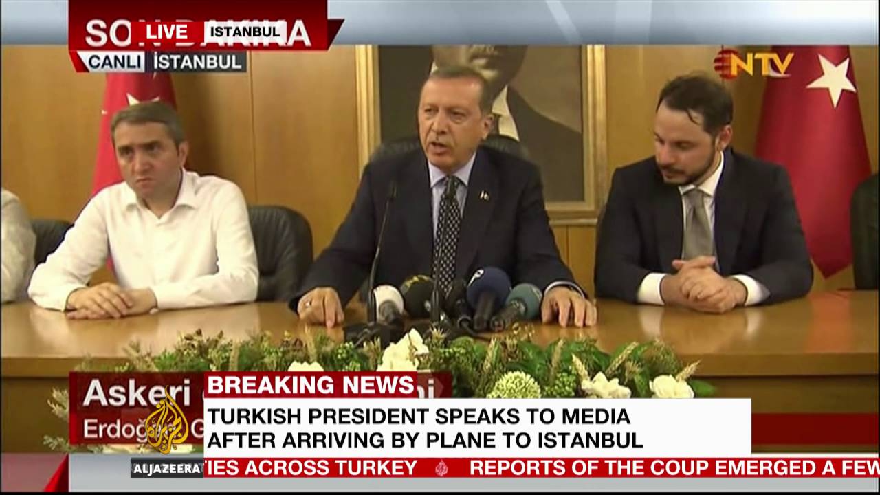 Turkish president Erdogan says army faction attempted coup - complete speech
