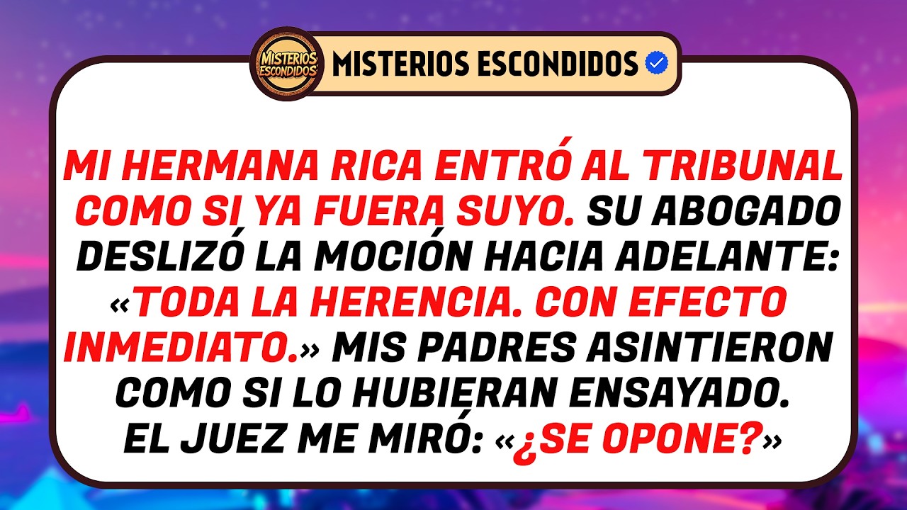 Mi Hermana Rica Exigió Mi Herencia En El Tribunal; Entonces Un Hombre De Traje Negro Entró Y…