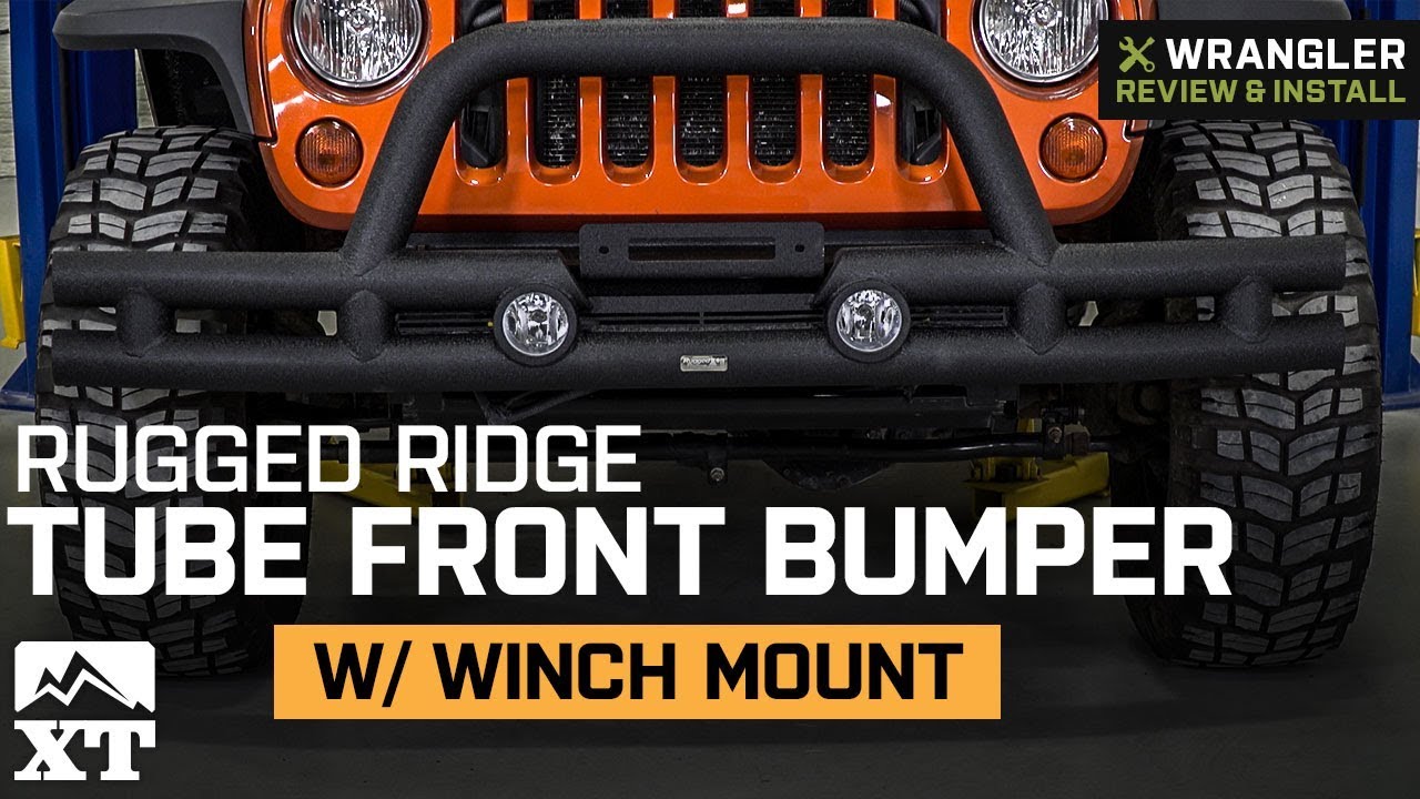 Jeep Wrangler Rugged Ridge Tube Front Bumper w/ Winch Mount (2007-2018 JK) Review & Install